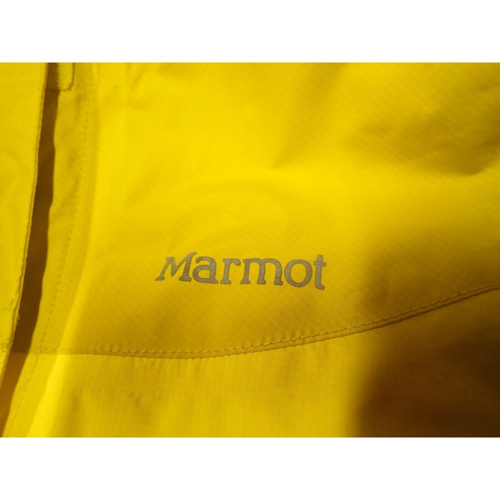 Marmot Rain Jacket Girls Large Yellow Good Hooded Full Zip Waterproof Shell - Picture 2 of 10